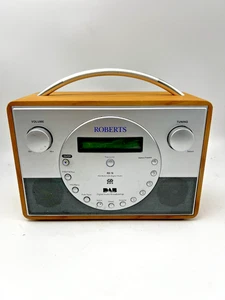 ROBERTS Sound 78 RD-78 FM RDS/DAB Digital Clock Radio Wooden Silver & Adaptor - Picture 1 of 6