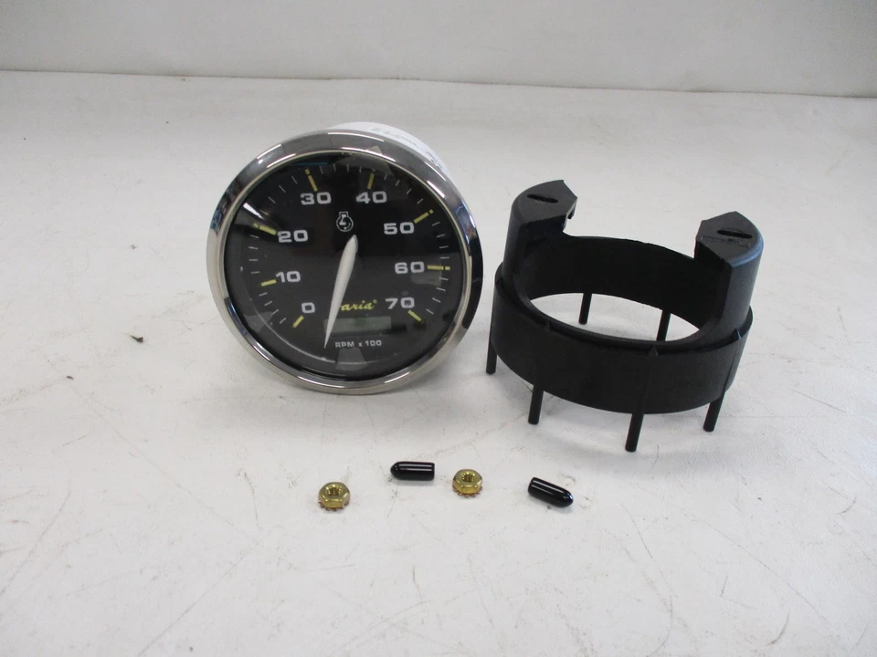 TACÓMETRO FARIA CALIBRE CARA NEGRA THC837B BARCO MARINO Foto 1 de 4