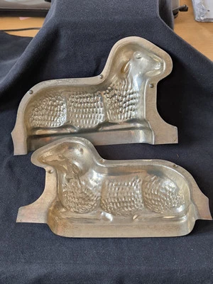 Alte Backform Lamm Ostern  2- tlg. Lammform  Deko  Biskuit - Osterlamm Vintage  - Bild 1 von 3