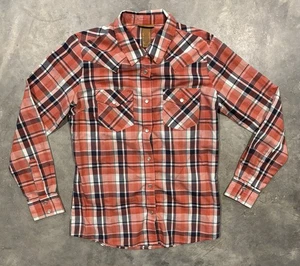 Vintage Wrangler Women's Plaid Pearl Snap Long Sleeve Western Shirt Sz Small - Picture 1 of 5