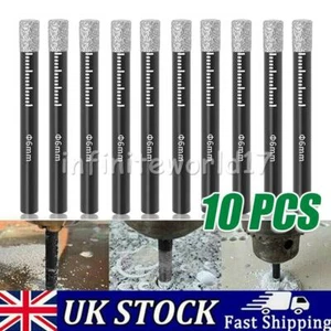 10* 6mm Dry Diamond Drill Bits For Porcelain Granite Tile Glass Ceramics Marble - Picture 1 of 8