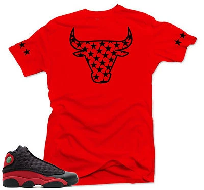 Shirt to match Air Jordan Bred 13s. The Bull Red Tee
