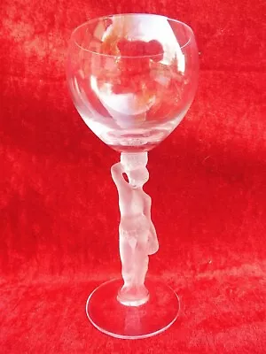 Quality Wine Glass __ Figural Foot __ Male Nude __ - Image 1 of 4