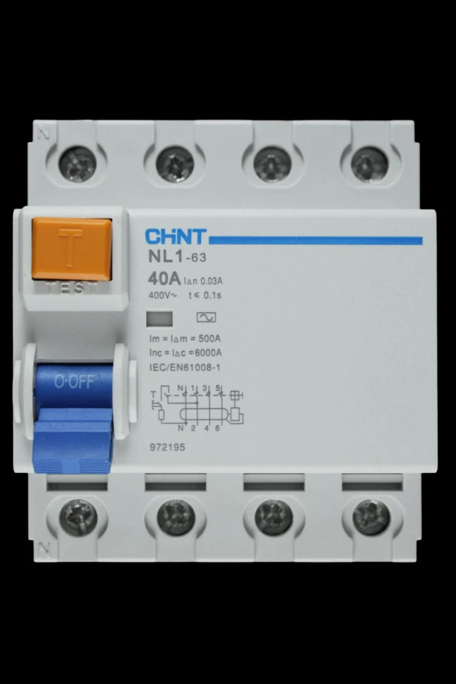 CHINT 40 AMP 30mA FOUR POLE RCCB TYPE AC NL1-63 - Image 1 of 4