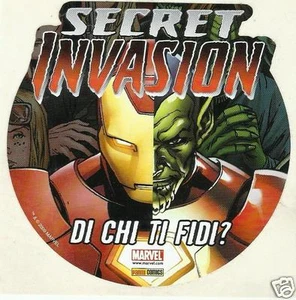 MARVEL SECRET INVASION ADESIVO: IRON MAN / SKRULL "Di chi ti fidi?" - Picture 1 of 1