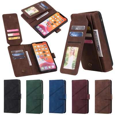 Flip Leather Case For iPhone 11 12 13 14 15 16 Pro Max 16 Plus iPhone XR XS MAX - Image 1 of 4