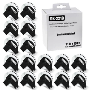 16Rolls 1.1"x100' Permanent Frame DK-2210 for Brother QL Continuous Label - Imagen 1 de 12