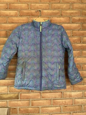 LL Bean Chaqueta Niñas Grande 14-16 Púrpura Plumón Abrigo Downtek Forrado de Vellón Foto 1 de 4
