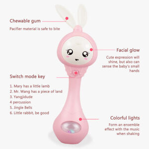 Rattle Toys ABS Bunny Rattle Shaker Easy To Grasp For Gift