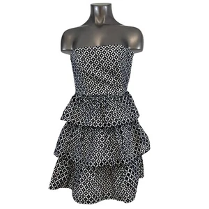NWT Casa Blanca Mercado Negro WHBM Vestido Escalonado Strapless Eyelet Azul marino 0 - Imagen 1 de 7