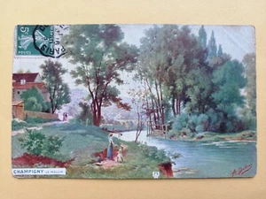 cpa ILLUSTRATION de 1908 A. DUBRAY MORIGNY CHAMPIGNY Le MOULIN Porte de Baulne - Picture 1 of 2