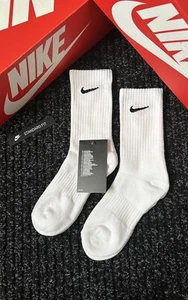 Nike Everyday White Cushioned Cotton Crew Socks Woman Kids Junior Children Calf - Picture 1 of 9