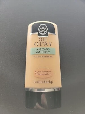 OIL OF OLAY Shine Control Liquid Foundation 72 Medium To Deep Honey Discontinued - Image 1 of 2