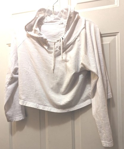 VETEMENTS Felpa con cappuccio bianca tagliata donna taglia L lounge comfort moda trend ambiente abbigliamento