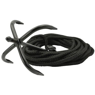 MIL-TEC Wurfanker Stahl Schwarz Ø 20,5 cm mit 10 m Seil Enterhaken Wurfhaken Outdoor 4