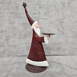 Metal Folk Art 17" Santa Candle holder Christmas (Candle not included) - Picture 1 of 11