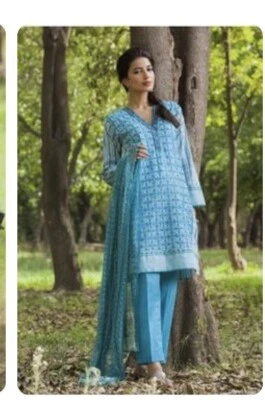 India paquistaní Shalwar Kameez gasa Dupatta Khaadi cosida a medida. Foto 1 de 4