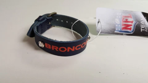 Denver Broncos Blue Ladies Leather Buckle Bracelet bling NFL Fashion Belt Style Cover