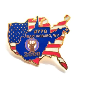 Pin de solapa Martinsburg WV BPOE 778 2000 EE. UU. bandera esmalte alce orgullo patriótico - Imagen 1 de 3