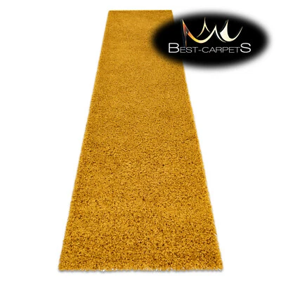 Amazing Modern Rug Runner shaggy "SOFFI" 5cm single-colour GOLD High Quality - Image 1 of 4