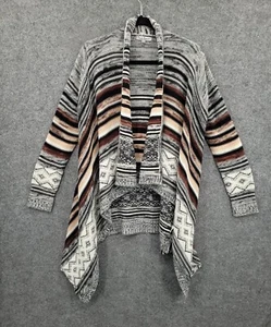 Crave Fame by Almost Famous Cardigan Womens Large Open Front Multicolor Stripe - Picture 1 of 14