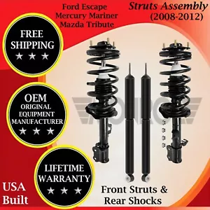 Monroe OEM Front Struts & Rear Shocks For 2008-2012 Ford/Mercury/Mazda 10Yr War. - Picture 1 of 17