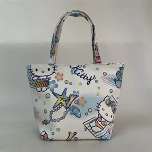 KT Kitty Anime Top Handle Bag Storage Shopping PU Mini Tote Handbag Girl - Picture 1 of 11