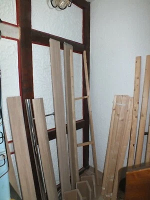 Schlafzimmerbett Bett Doppelbett  Kinderzimmer eiche sonoma weiss mit Latten 140 - Bild 1 von 4