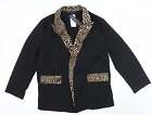 Zanzea Womens Black Animal Print Jacket Blazer Size 3XL