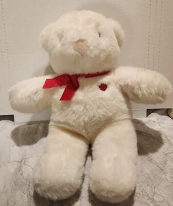Plush Creations Teddy Bear Plush Stuffed Animal 12 Inch Red Heart and Bow - Picture 1 of 4