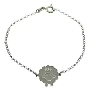 Bracciale sardo con pendente centrale pecora con scritta Ajò in argento brunito - Foto 1 di 1