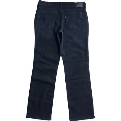 Levis 505 Jeans Womens 30 x 28.5 inseam Straight Leg Western Black Denim - Image 1 of 4