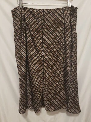 ALFANI Skirt Women Sz 16 100% Silk Multicolor Milano Suiting Striped Side Zip - Image 1 of 4