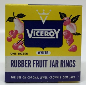 VTG Viceroy Canning White Rubber Fruit Jar Rings Corona Jewel Gem & Crown Jars - Picture 1 of 6