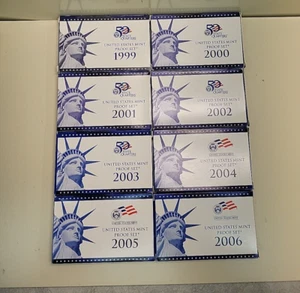 Juegos revestidos a prueba de Estados Unidos 1999-2006 caja original y certificado de autenticidad 8 juegos anuales - Imagen 1 de 13