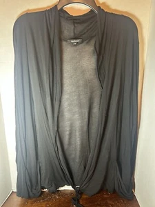 Ambiance Women’s Sz 3X Black Sheer Tie Front Mom Top - Picture 1 of 6