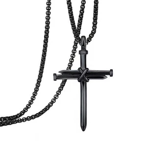 Stylish Christian Christ Crucifix Cross Black Pendant for unisex and gift item - Picture 1 of 5