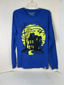 Beistle x Creepy Co Blau M Spukhaus Langarm T-Shirt, Halloween Spooky - Bild 1 von 5