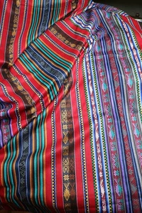 Peruvian Manta 60"x82" Tablecloth, Throw, Blanket Beautiful Colors Gorgeous - Picture 1 of 8