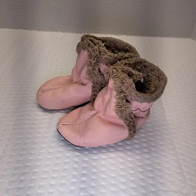 Botín de cuero forrado rosa Robeez bebé niña 0-6 meses Foto 1 de 4