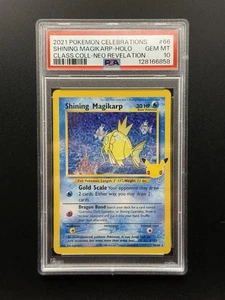 Shining Magikarp 66/64 Celebrations: Classic Collection Holo - PSA 10 Gem Mint - Picture 1 of 2