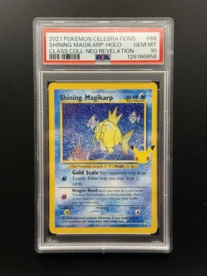Shining Magikarp 66/64 Celebrations: Classic Collection Holo - PSA 10 Gem Mint - Image 1 of 2