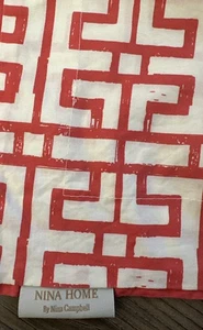 Nina Campbell Home 2 europäische Kissenbezüge 30 Zoll quadratisch orange geometrisch - Bild 1 von 4