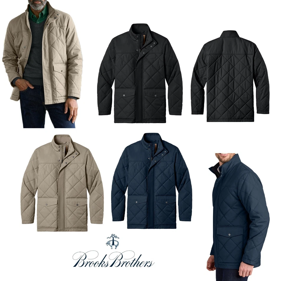 MEN'S DIAMOND QUILTED INSULATED COAT, RESISTS WATER, HAND/CHEST POCKETS XS-4XL - Image 1 of 1