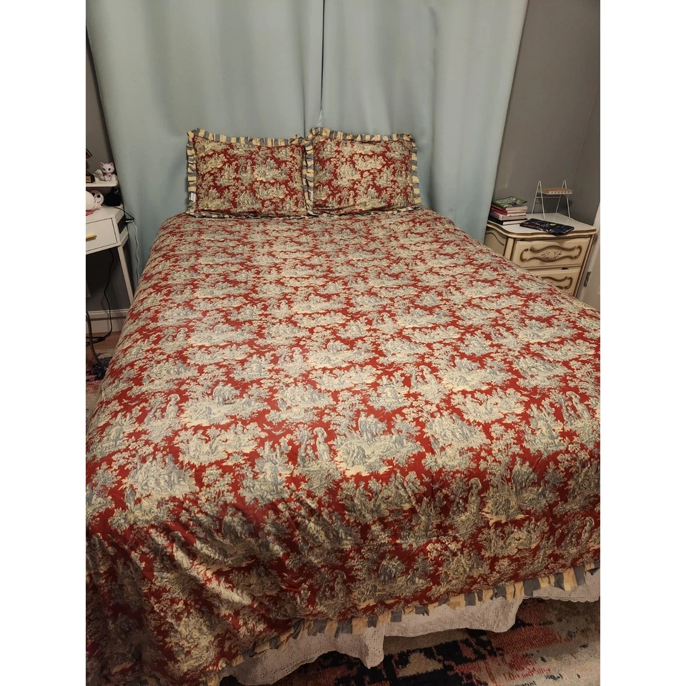 Винтажное розовое одеяло Queen Waverly Sanctuary наволочки коттеджкор французское кантри - Изображение 1 из 4