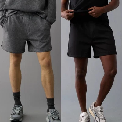 American Eagle Jogger Shorts men's Lot of 2 Black Gray Size Small - Image 1 of 4