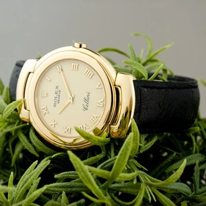 Rolex Cellini 6622, Yellow Gold, Ivory Roman Dial, Leather Strap - Picture 1 of 15