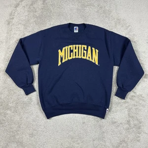 Vintage Michigan Wolverines Sweater Mens Large Blue NCAA Football Crewneck 90s - Picture 1 of 11