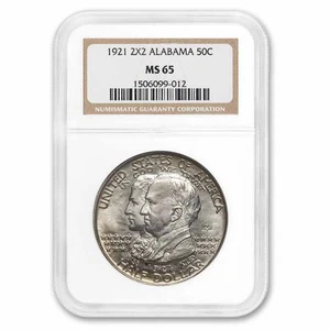 1921 2X2 Alabama Centennial Half Dollar Commem MS-65 NGC - Picture 1 of 3