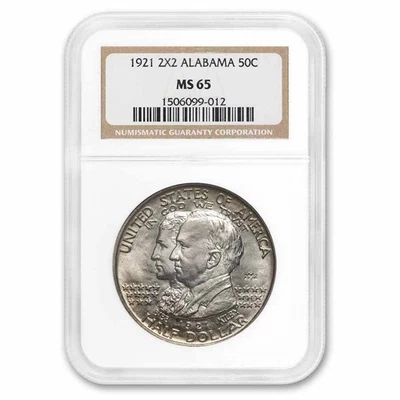 1921 2X2 Alabama Centennial Half Dollar Commem MS-65 NGC - Image 1 of 3
